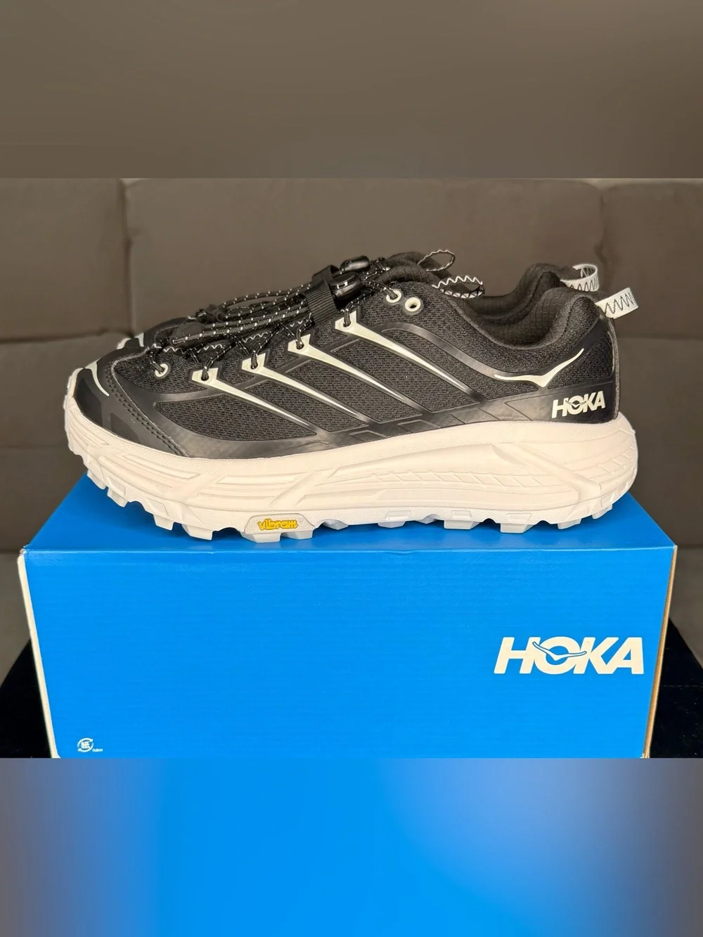 HOKA Mafate Three2 Vibram Black Cosmic Grey Unisex 8.5M 9.5W (160)